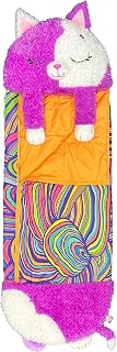 Happy Nappers 2-in-1 Pillow & Sleepy Sack Muffin the Kitty 54x20 Medium | 2-in-1 Ultra Soft Plush Animal and Sleeping Bag for Kids 3+, Machine Washable Snuggle Toy for Sleepovers