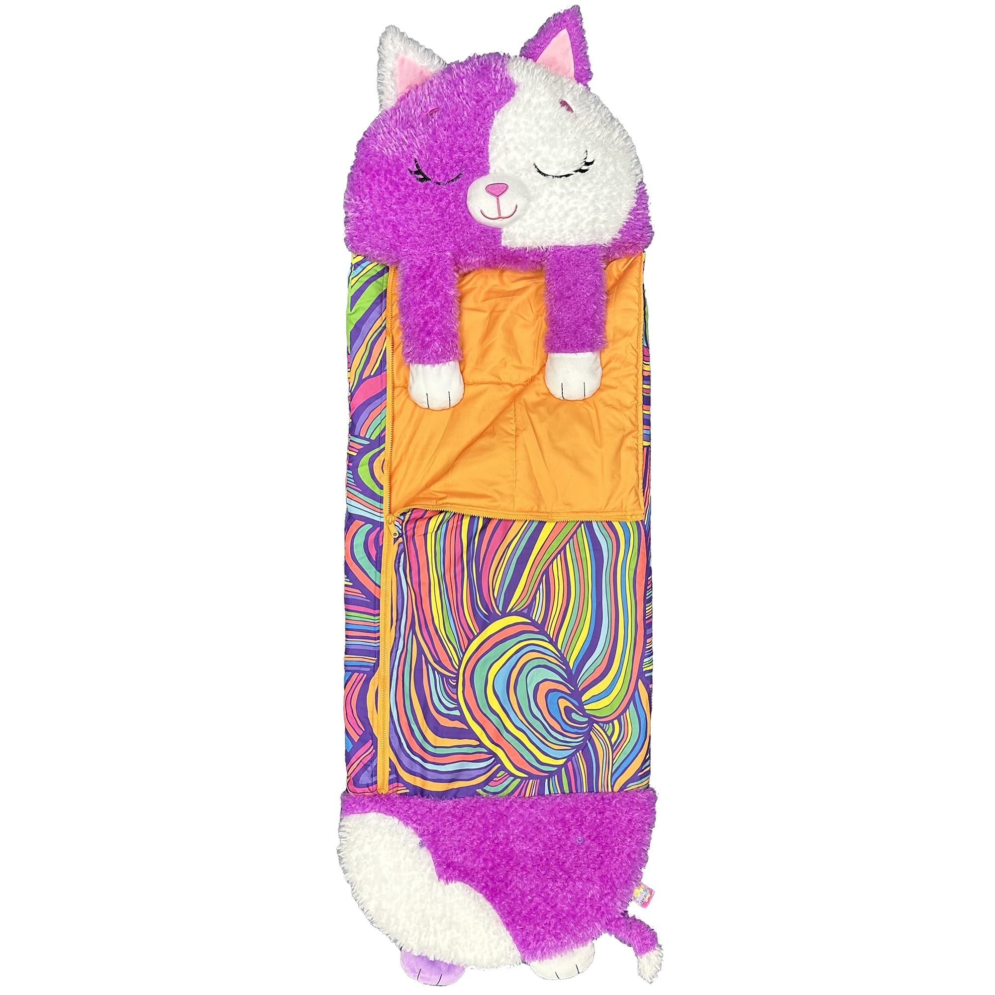 Happy Nappers 2-in-1 Pillow & Sleepy Sack Muffin the Kitty 54x20 Medium | 2-in-1