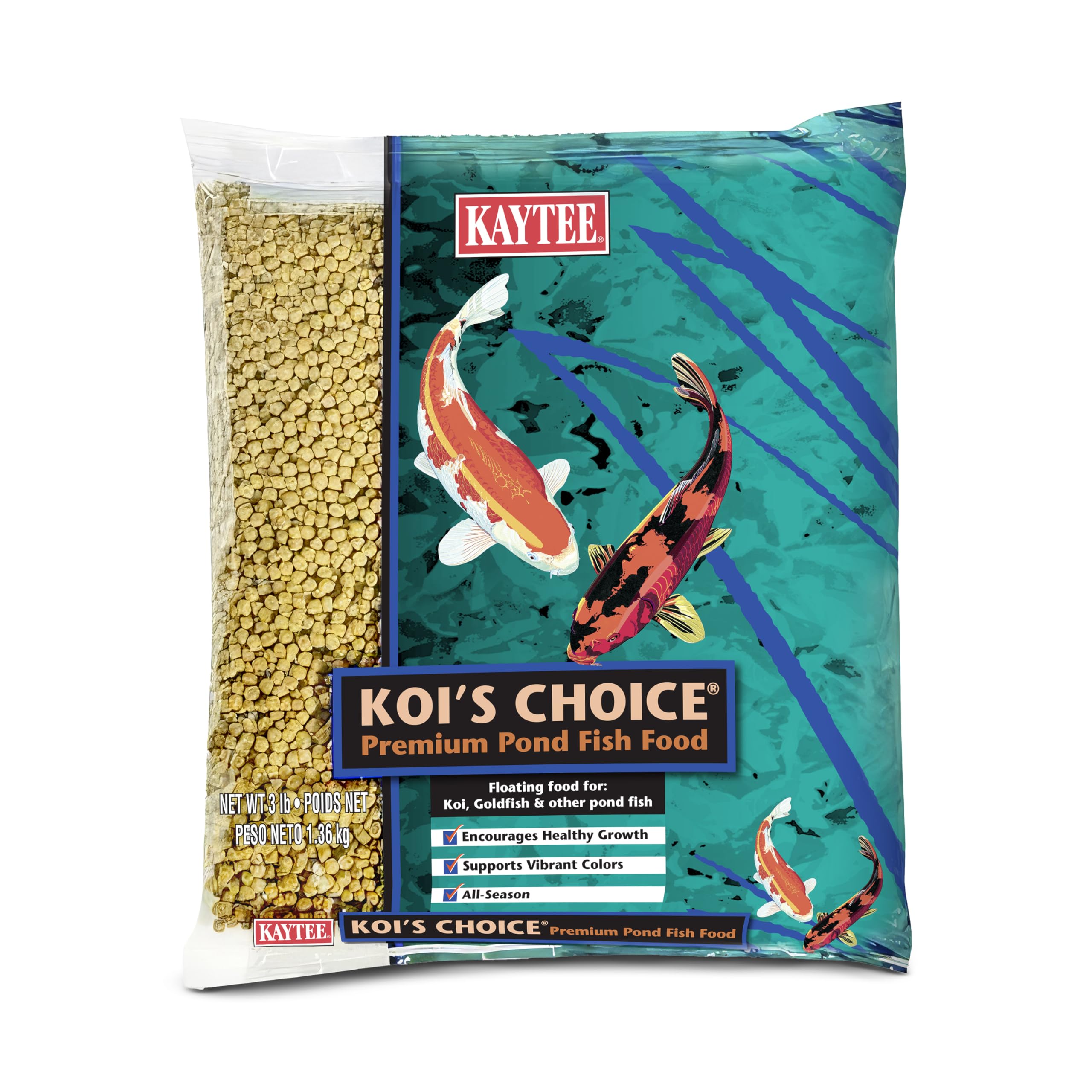 Kaytee Koi's Choice Floating Fish Food for Koi, Goldfish & Pond Fish | Supports 