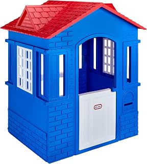 Little Tikes Cape Cottage- Red & Blue Playhouse Indoor & Outdoor with Working Door and Windows, Boys and Girls Ages 3+