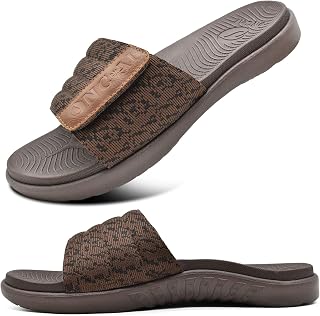 ONCAI Men's Beach and Pool Open Toe Summer Sandal Arch Support Slippers Foam Sole Adult Sandals Size 6-14