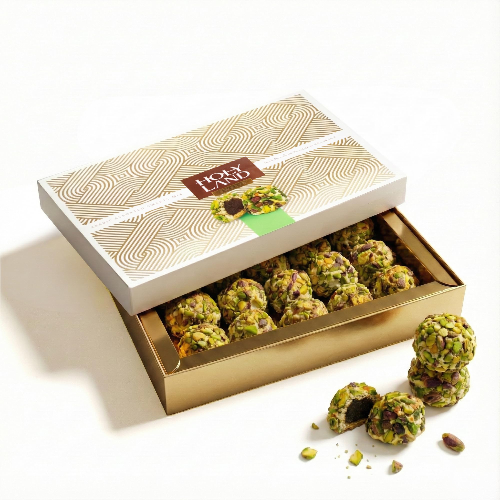 Maamoul Date Cookies – Anabtawi Holy Land Pistachio-Coated Date-Filled Cookies, 