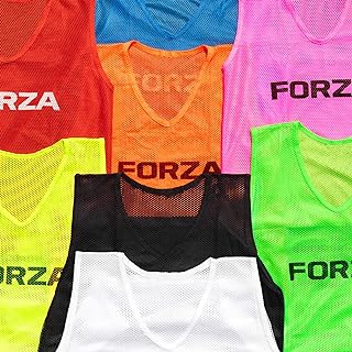 FORZA Training Bibs [10 Pack] - Pro Football Training Vests Sizes | Multi-Sport Bibs | Kids/Adult Bib | Football Bibs | Training Equipment