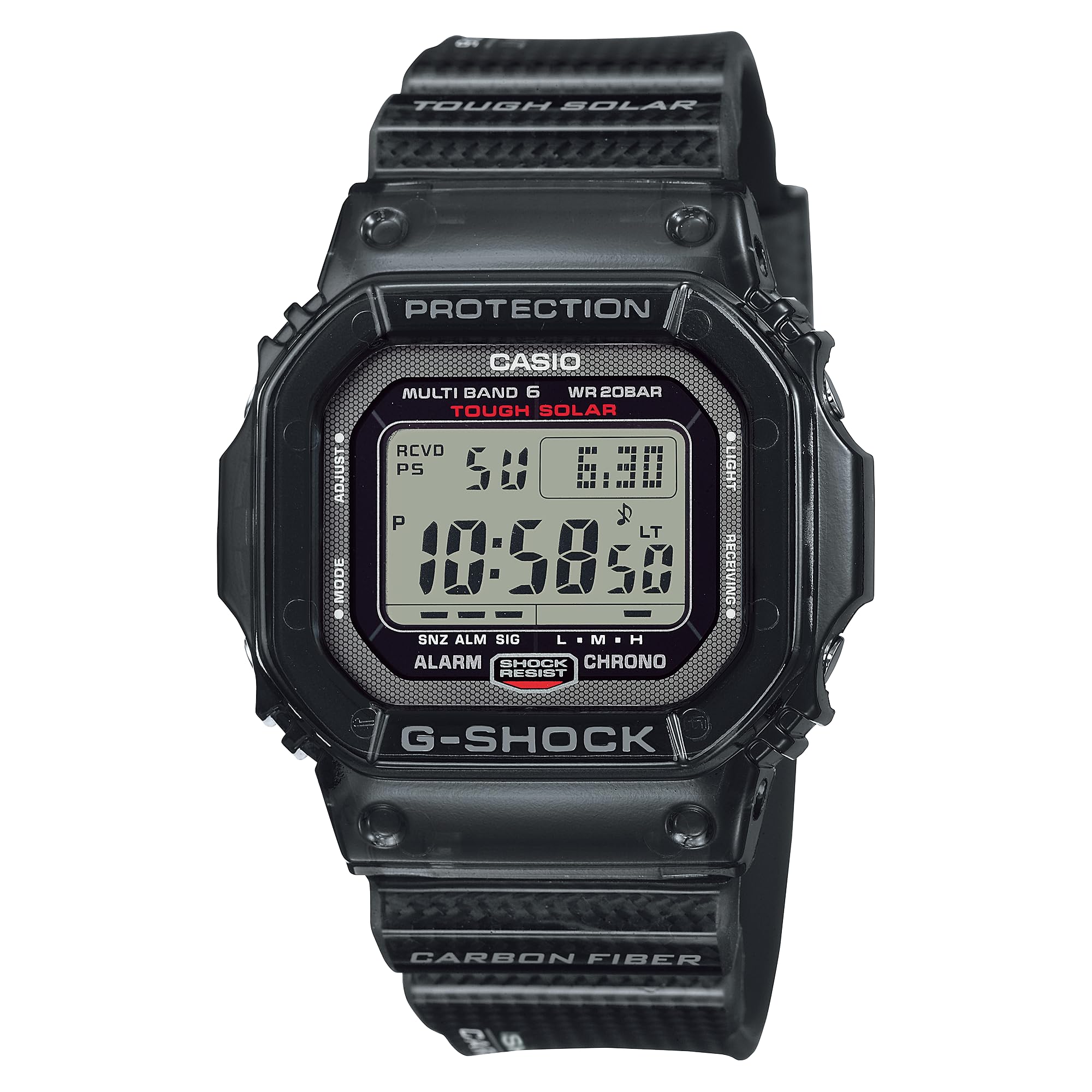 Casio G-Shock GWS5600U-1 Carbon Fiber Digital Watch Black Black