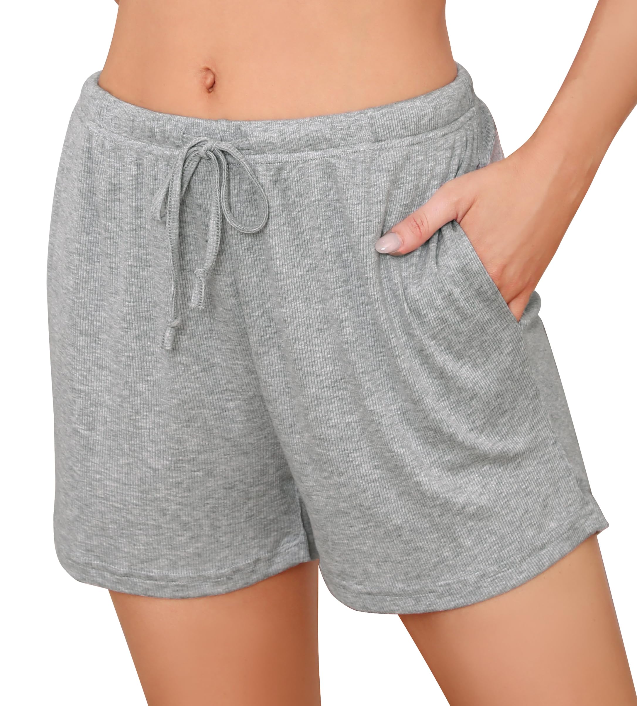 Wikoan Women Pyjamas Shorts, Super Soft Lounge Shorts Stretch Knit Pyjamas Botto