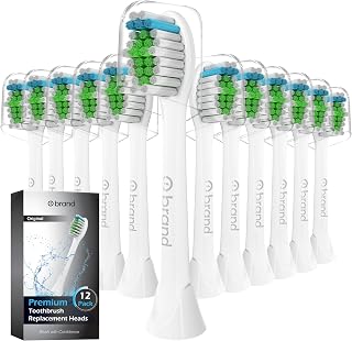 12 Pack Replacement Toothbrush Heads Compatible with Philips Sonicare – Medium Soft Bristles, Indicator Bristles, Fits FlexCare, HealthyWhite, EasyClean & More – o1brand