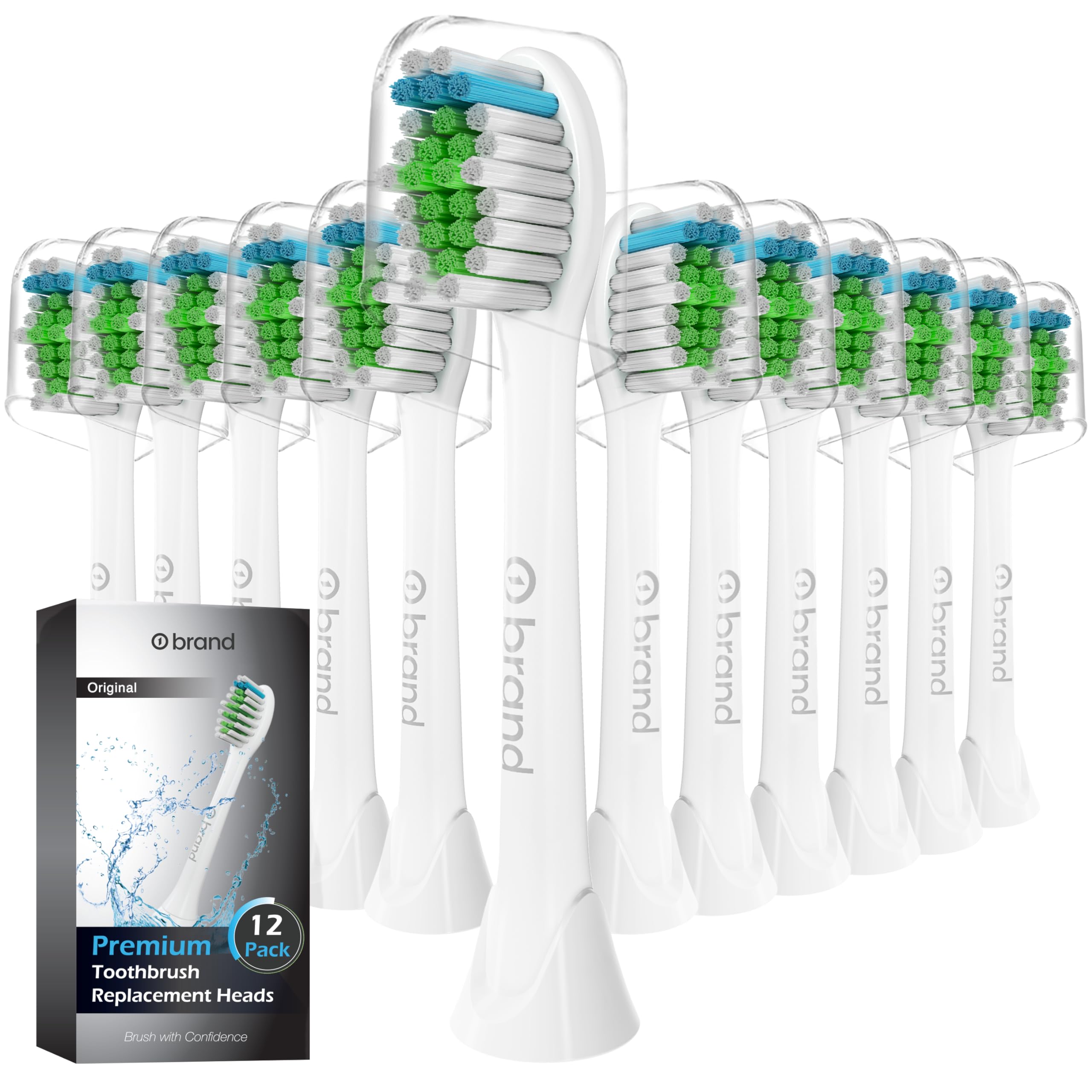 12 Pack Replacement Toothbrush Heads Compatible with Philips Sonicare – Medium S