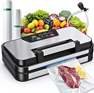 95kPa Vacuum Sealer Machine, Dual Pump, Vacuum & Inflate, Double Heat Seal
