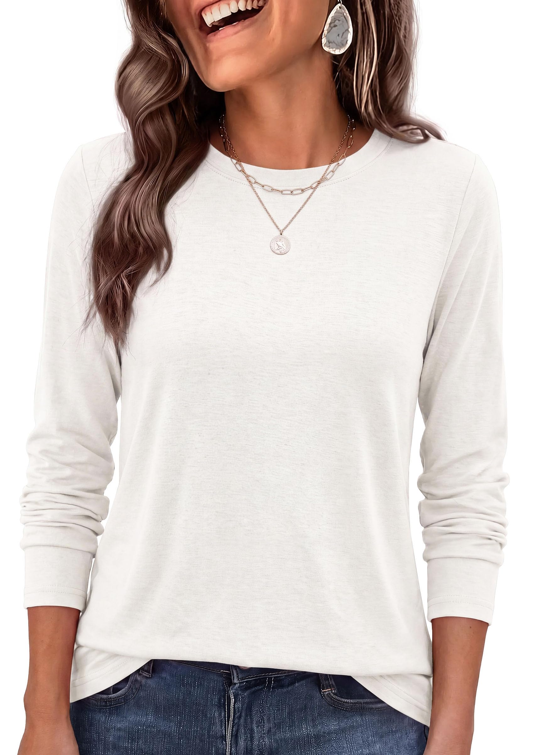 PRETTYGARDEN Magliette a maniche lunghe Camicie per abbigliamento da donna Moda 