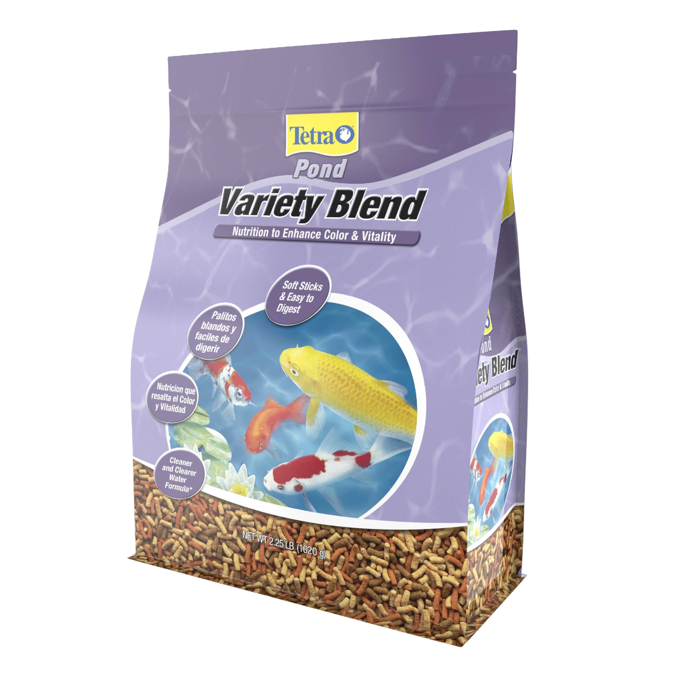 TetraPond Variety Blend, Pond Fish Food, for Goldfish and Koi Yellow 2.25 Pound 