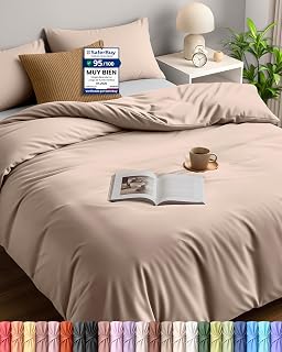 Utopia Bedding Duvet Cover for 150 Bed 230 x 220, Beige | Duvet Cover 230 x 220 cm and 2 Pillowcases 50 x 75 cm, Microfibre, Oeko-TEX Certified, Ideal for Home and Hotels