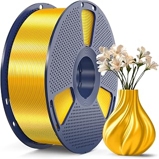 SUNLU Silk PLA+ Filament, Shiny Metallic Silk 3D Filament 1.75mm | High Strength PLA PLUS 3D Printer Filament, 1KG Spool, silk Light Gold