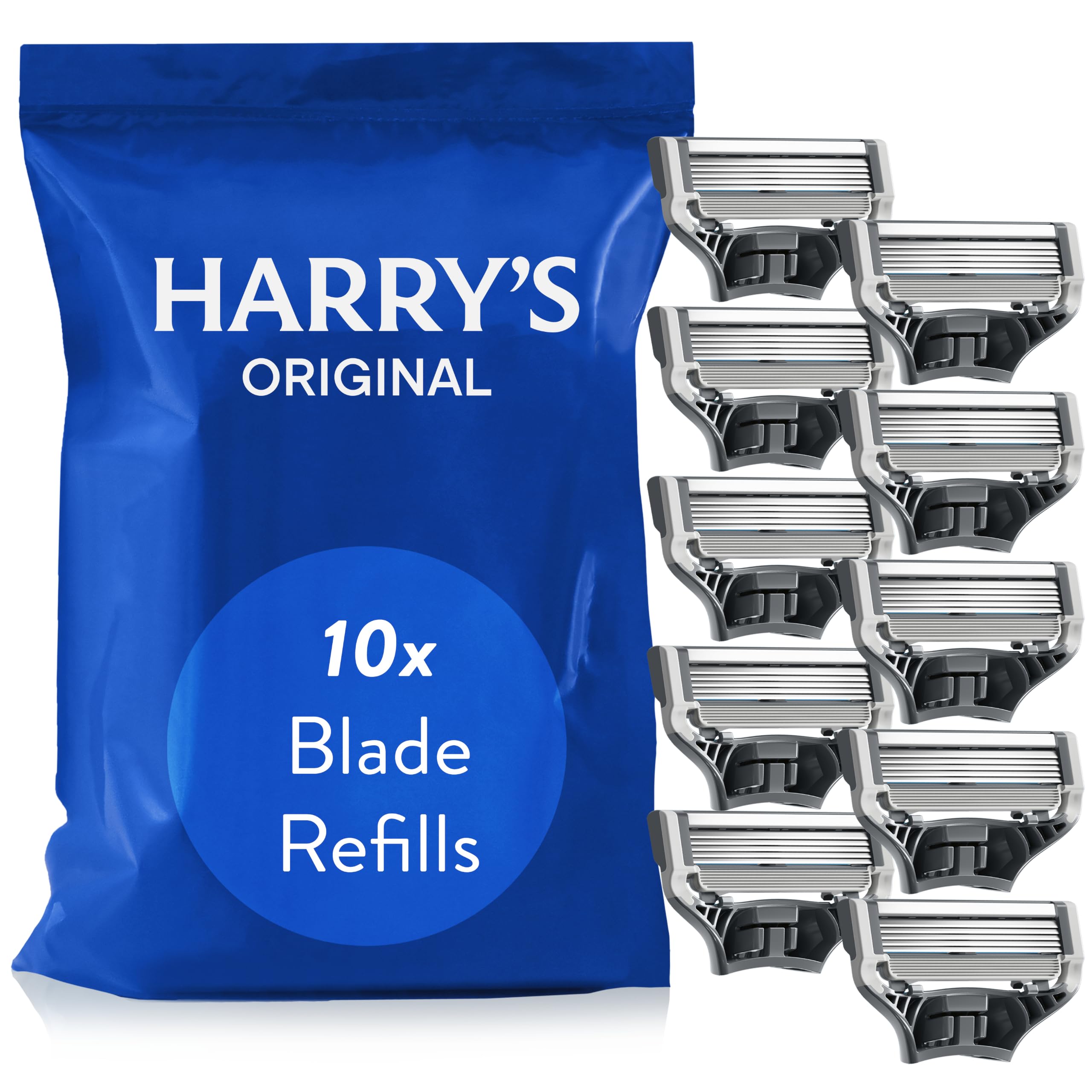 Harry’s Original Razor Blades for Men, 10 Razor Blade Refills, 5 Anti-Friction S