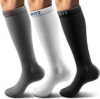 3 Pack Knee High Support Socks for Active Lifestyles - Breathable All Purpose Socks for Men and Women in Classic Colors