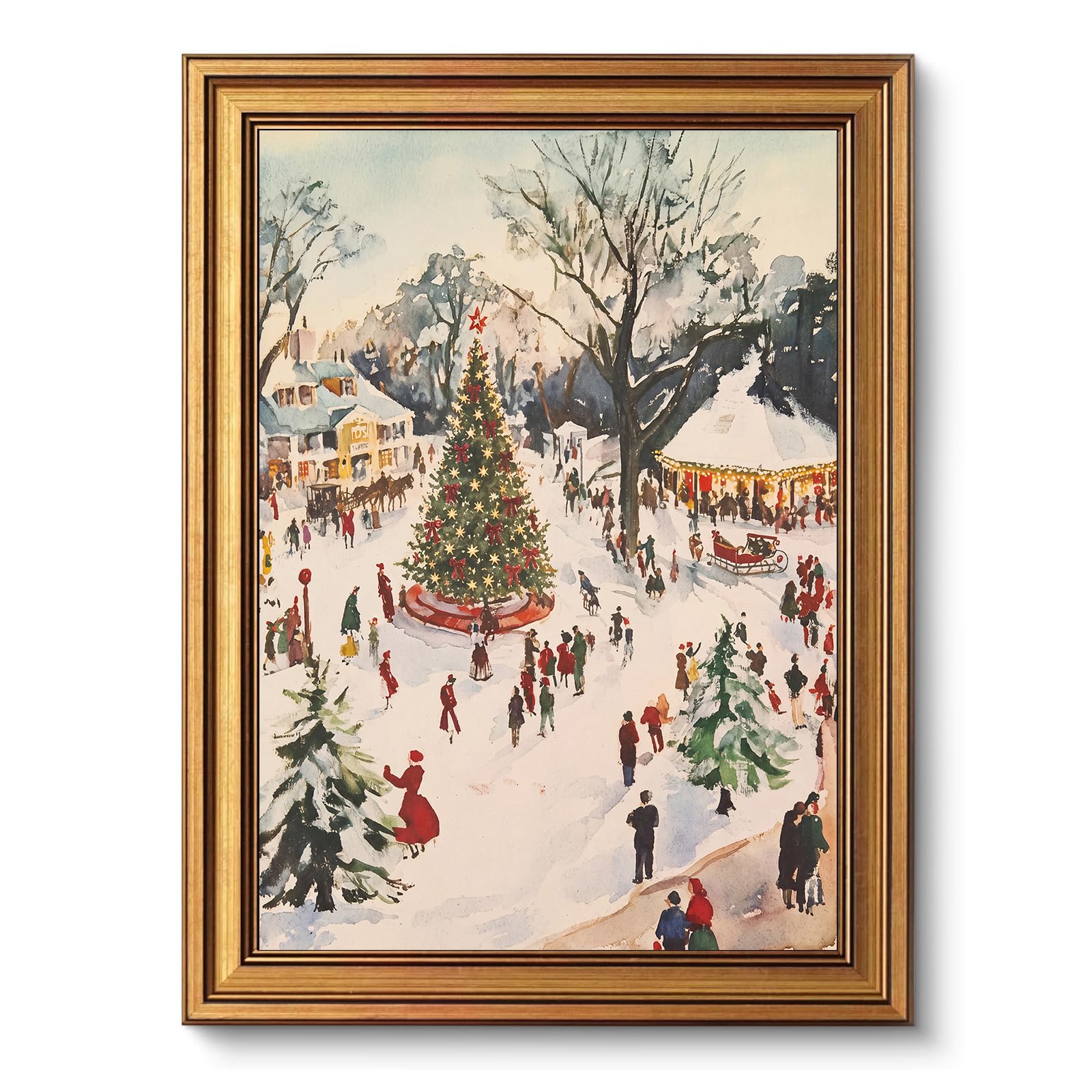 ASTRDECOR Christmas Wall Art Prints Unframed 8x10, Vintage Christmas Decor, Farm