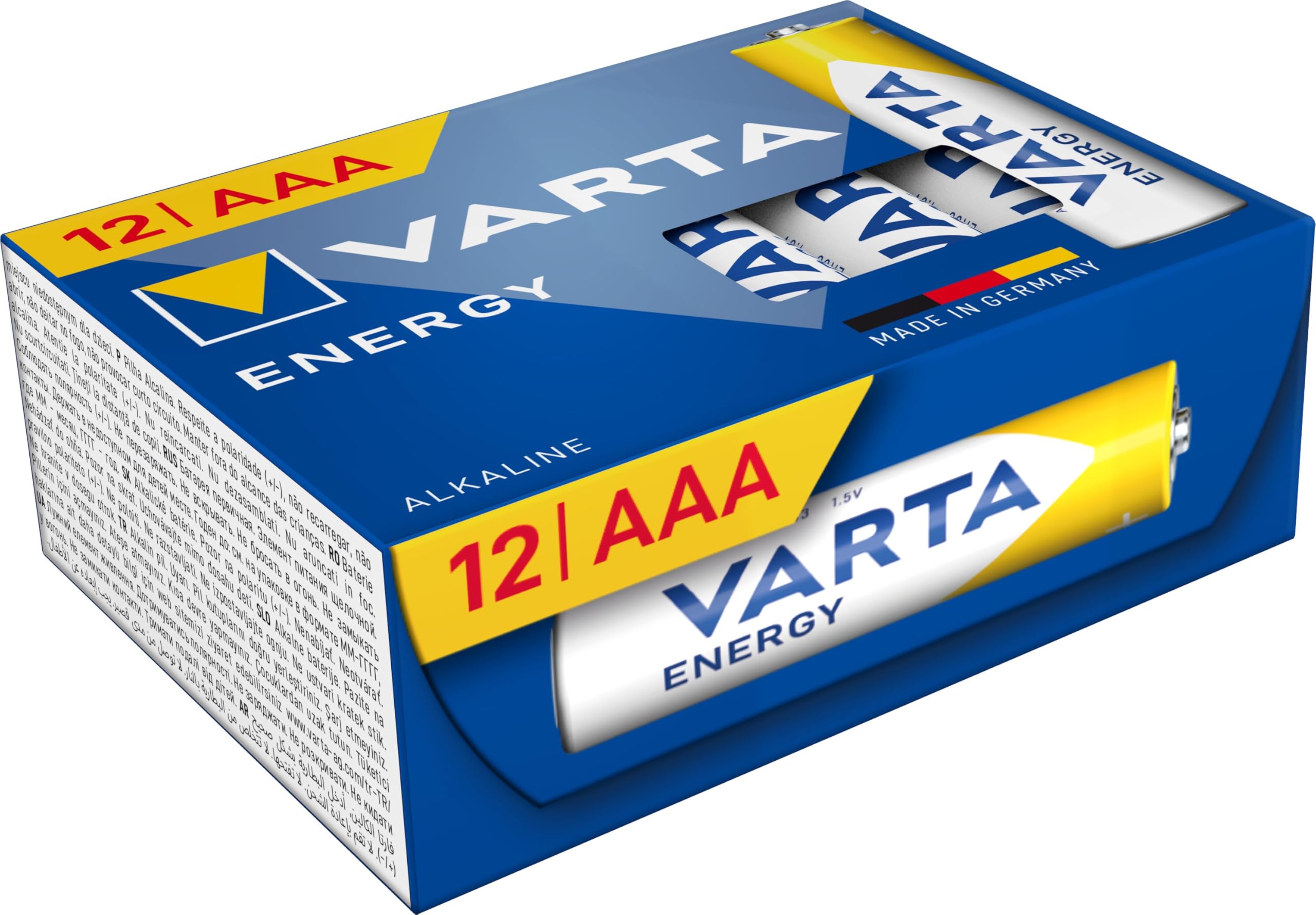 VARTA AAA Batteries Pack of 12 Energy Alkaline 1.5V Simple Basic Needs 90%