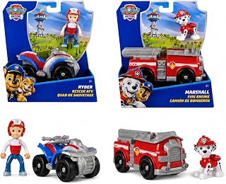 Patrol Paw Patrol – Pack Motorcycle Toy Quad Rescue and Ryder Figure + Fire Truck and Marshall Figure