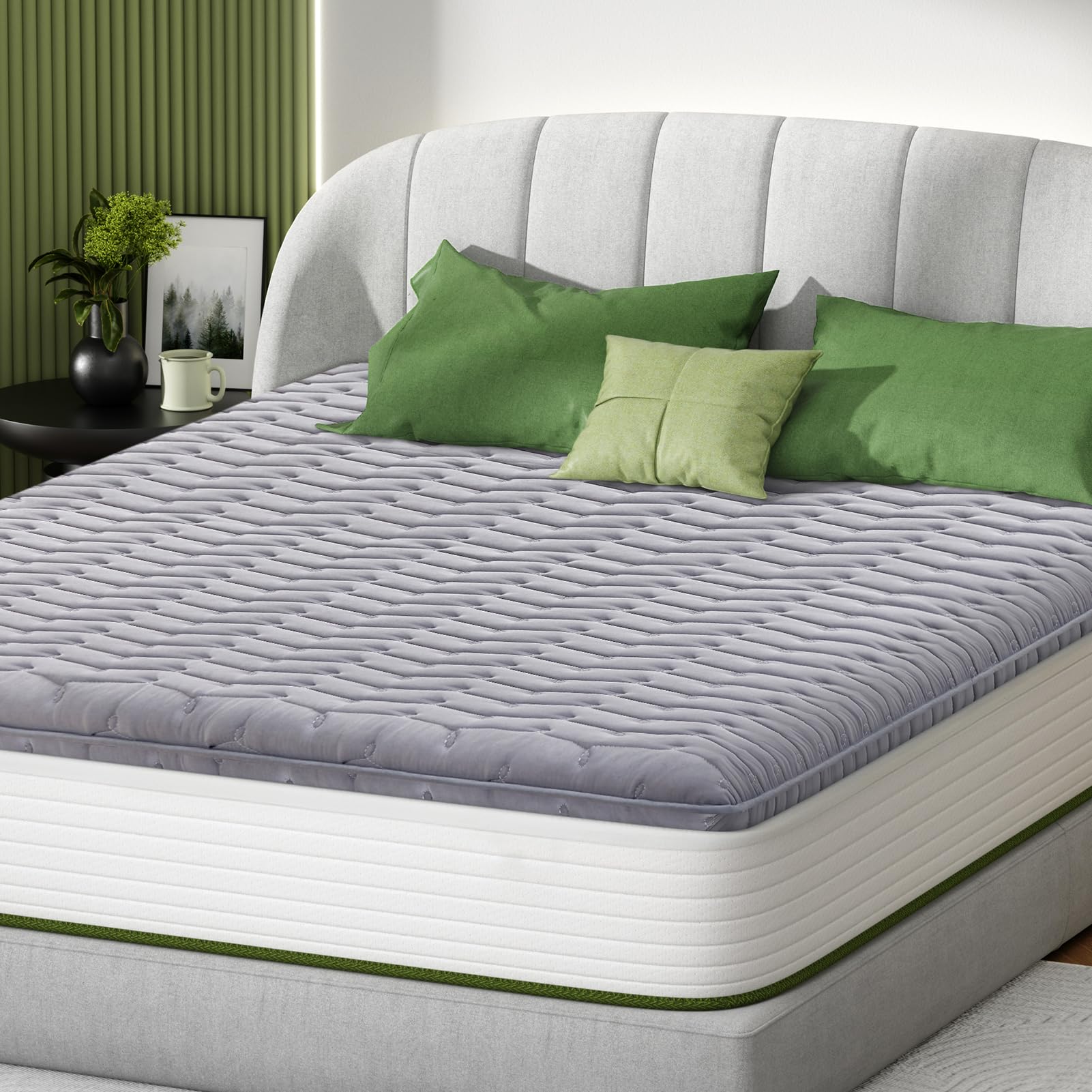 Premium Foam Mattress Topper Queen – Medium Firm Supportive Bed Topper for Press