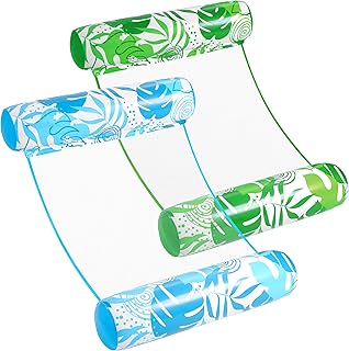 Sloosh 2 Packs Strip Type Hammock Pool Floats Adults, 4-in-1 Multi-Purpose Inflatable Pool Floats PVC Water Hammock Lounge Floaties