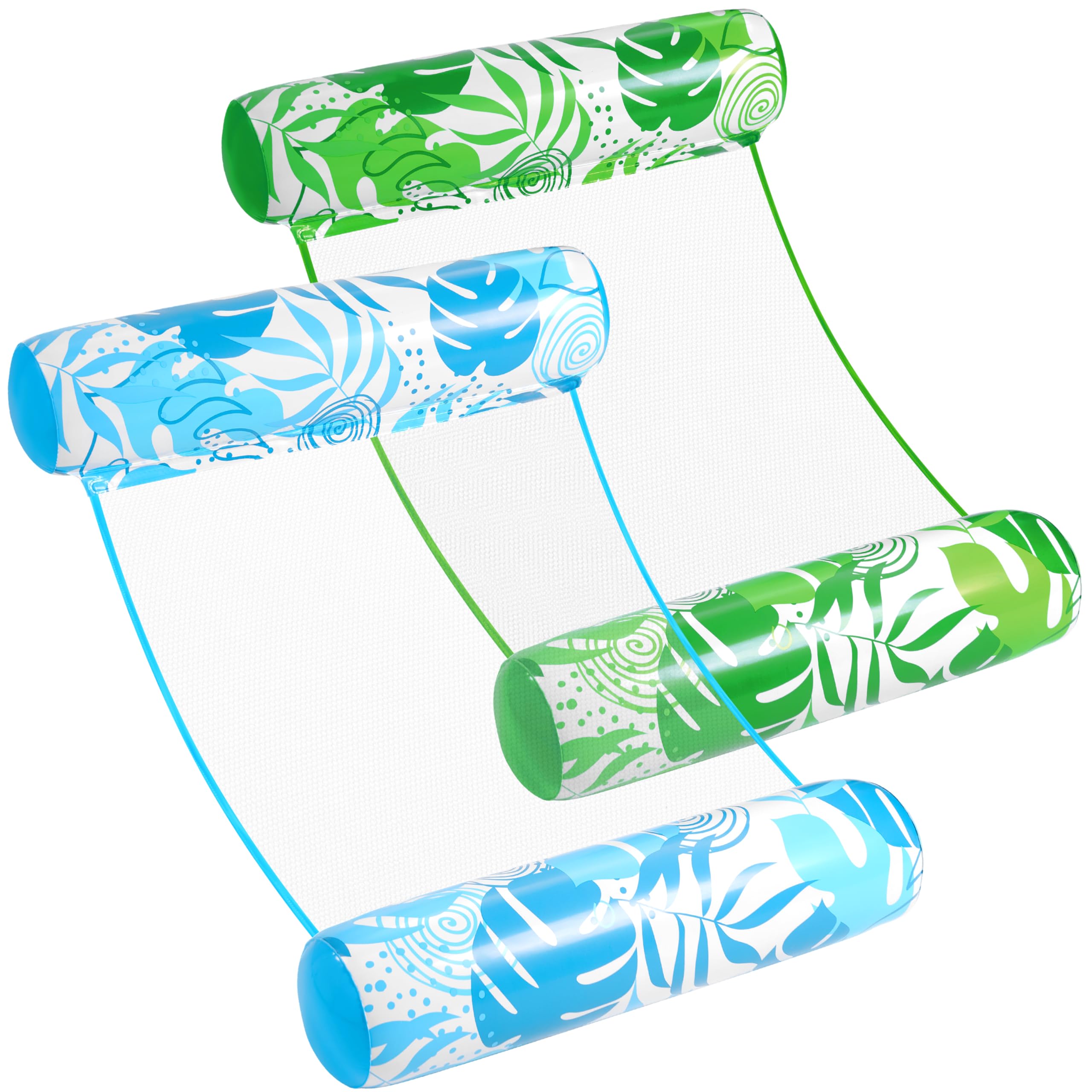 Sloosh 2 Packs Strip Type Hammock Pool Floats Adults, 4-in-1 Multi-Purpose Infla