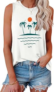JOELLYUS Women's Tank Tops Summer Sleeveless Graphic Shirts Loose Casual Tunic Blouse Tees
