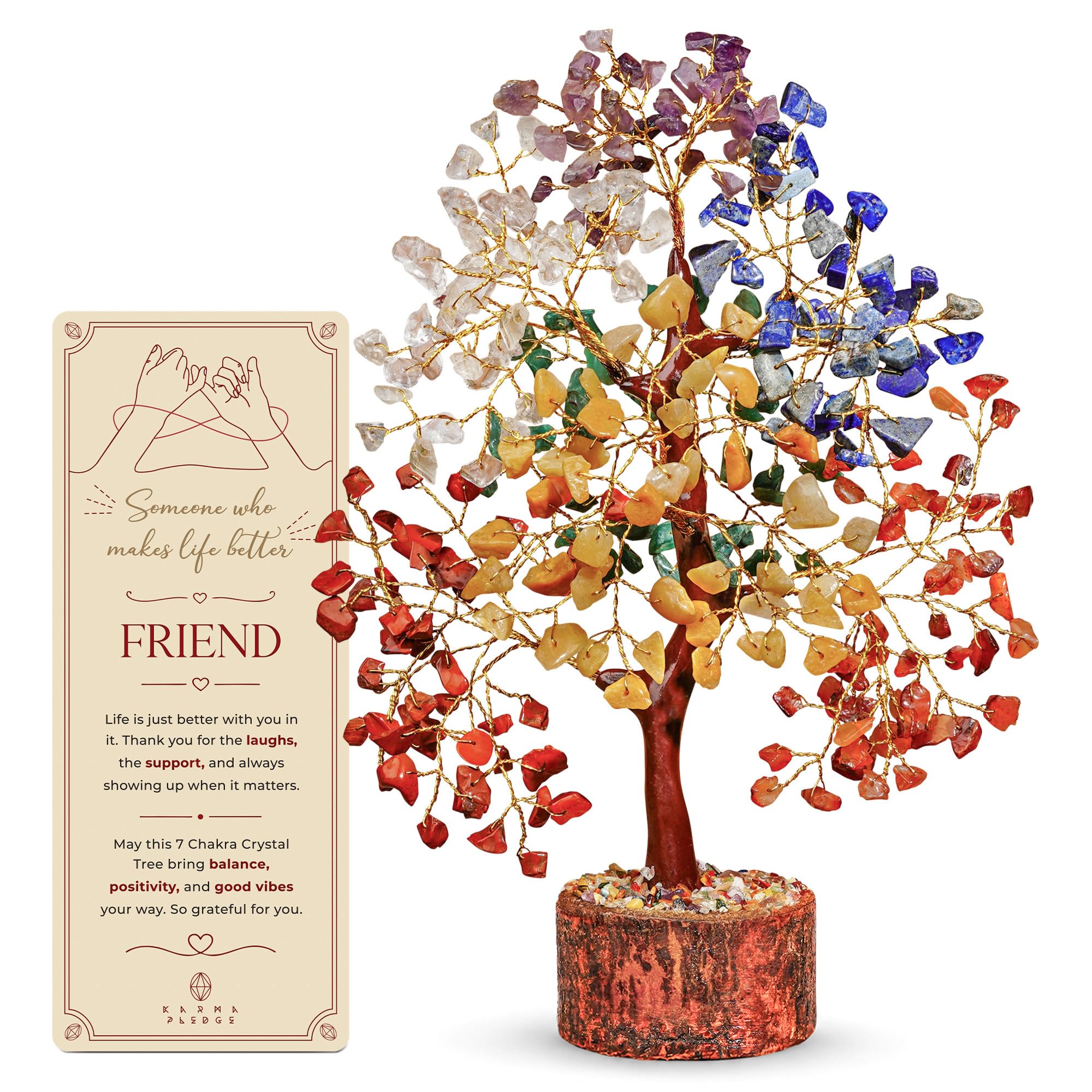 KarmaPledge 7 Chakra Tree of Life Unique Birthday Gifts for Friends, Bestie, Han