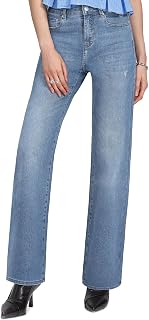 Straight Leg Jeans for Women, High Waisted Stretchy Jeans Trendy Wide Leg Boyfriend Mom Cute Ladies Denim Pants
