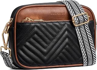 BOSTANTEN Quilted Small Crossbody Bag for Women Vegan Leather Purses