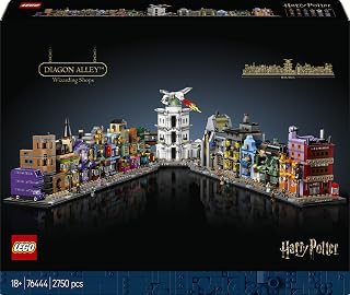 LEGO Harry Potter Diagon Alley Wizarding Shops 76444 | Set for Adults, Collectible Display Model Kit, Microscale Brick-Built Stores, 12 Microfigures, Gift Idea, 2750 Pieces
