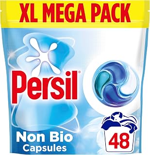 Persil Non Bio 4-in-1 Laundry Capsules 48 Washes | Gentle next to sensitive skin, removes tough stains, nano-power technology, fast dissolving, effective in quick & cold washes
