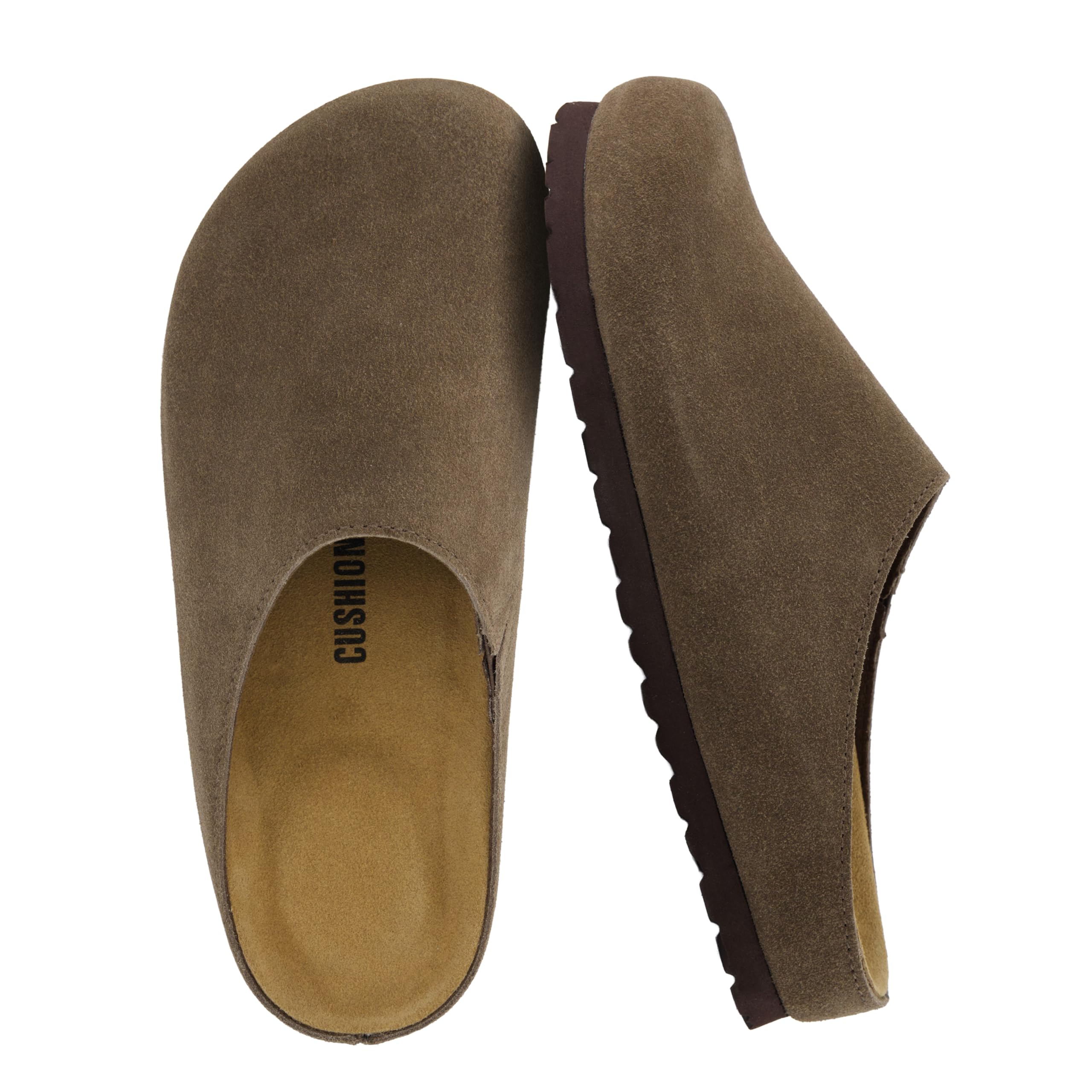 CUSHIONAIRE Lute Genuine Suede Leather Clogs for Women Indoor and Outdoor – Comf
