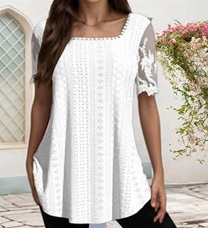 Loose crochet lace shirt short sleeve blouse elegant and comfortable tops for women with casual design
