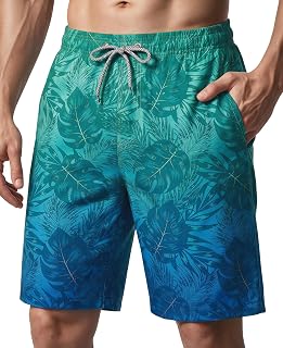 ELETOP Mens Swim Shorts 9 inch Bathing Suit with Mesh Lining