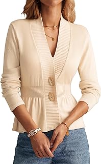 GRACE KARIN Women 2026 Button Down Lightweight Cardigan Casual Open Front Sweater Crochet Tops Knitted Coat