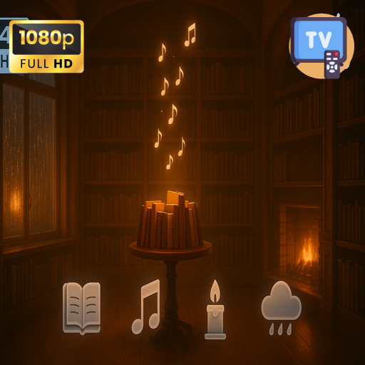Zen Library Quiet Tones 4K – Calming Ambience & Soft Music for Reading