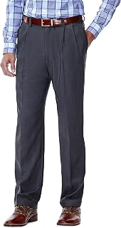 Haggar - ECLO Stria Expandable-Waist Pleat-Front Dress, ECLO Stria Men's Trousers with Pleated Front Waist Expandable