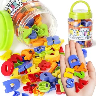 LovesTown 104 PCS Magnetic Letters Numbers, ABC 123 Fridge Magnets | Uppercase Lowercase Letters, Math Manipulative for Classroom, Preschool Learning Toys for Kids 3+
