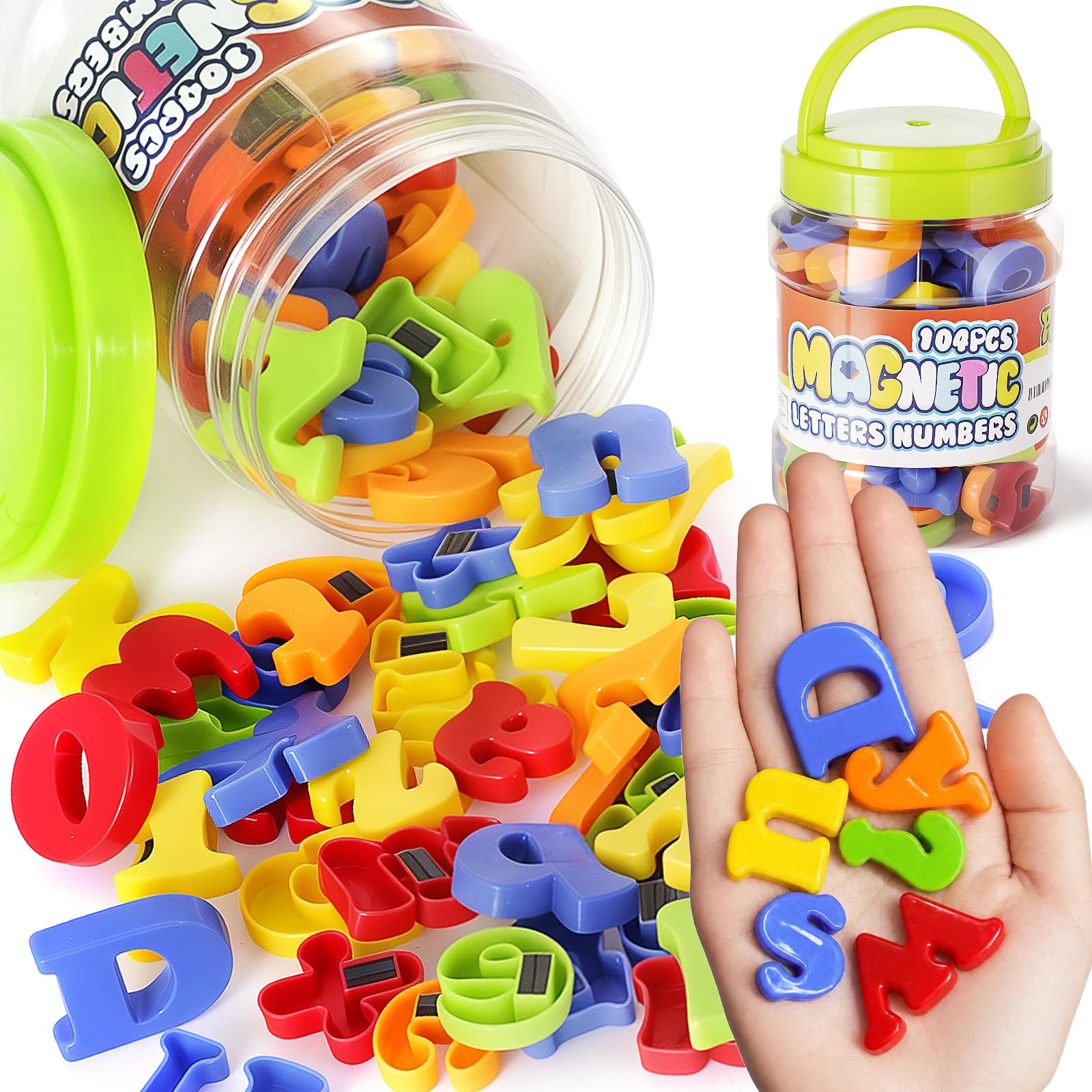 LovesTown 104 PCS Magnetic Letters Numbers, ABC 123 Fridge Magnets | Uppercase L