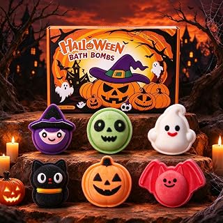Halloween Bath Bombs for Women – 6pcs Handmade Spooky Bath Bomb Fun Shapes