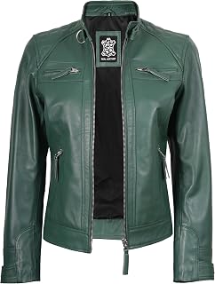 Decrum Cafe Racer Leather Jackets For Women Motorcycle Style