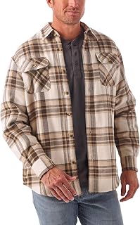 Wrangler Authentics Long Sleeve Sherpa Lined Shirt Jacket Button Down Shirt Men