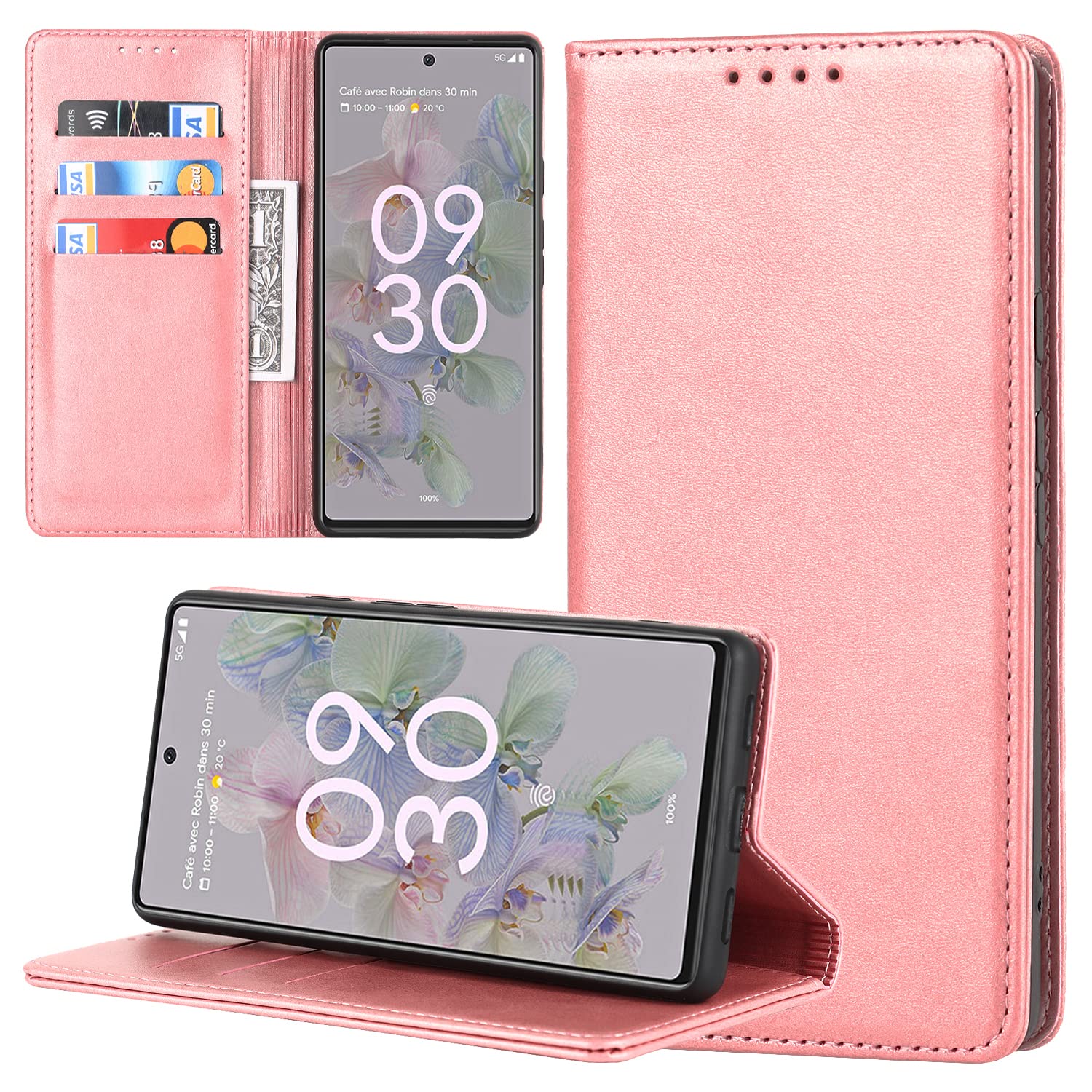 【Hamany】 対応 Xperia 1 II ケース 手帳型 エクスペリア1 ii ケース カード収納 -ファッションローズゴールド