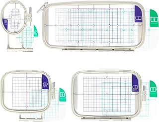 Sew Tech 4pcs Embroidery Hoop for Brother, 1x2.5 4x4 5x7 5x12in Frame Set | Fits PE900 SE2000 PE800 PE780D PE770 PE700 SE2100 SE1950 SE1900 NS1250E NS2850D Brother; Baby Lock Bloom Accord Ellure