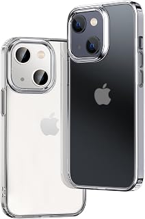 Ones Coque iPhone 14 Frost Transparente Dur-MIL Protection Antichoc Airbag『PC Arriere Rigide+Silicone Bumper Souple』『Anti-Empreinte Digitale』[Écran & Lens Garde] [Antiderapante] Cas Matte Luxe