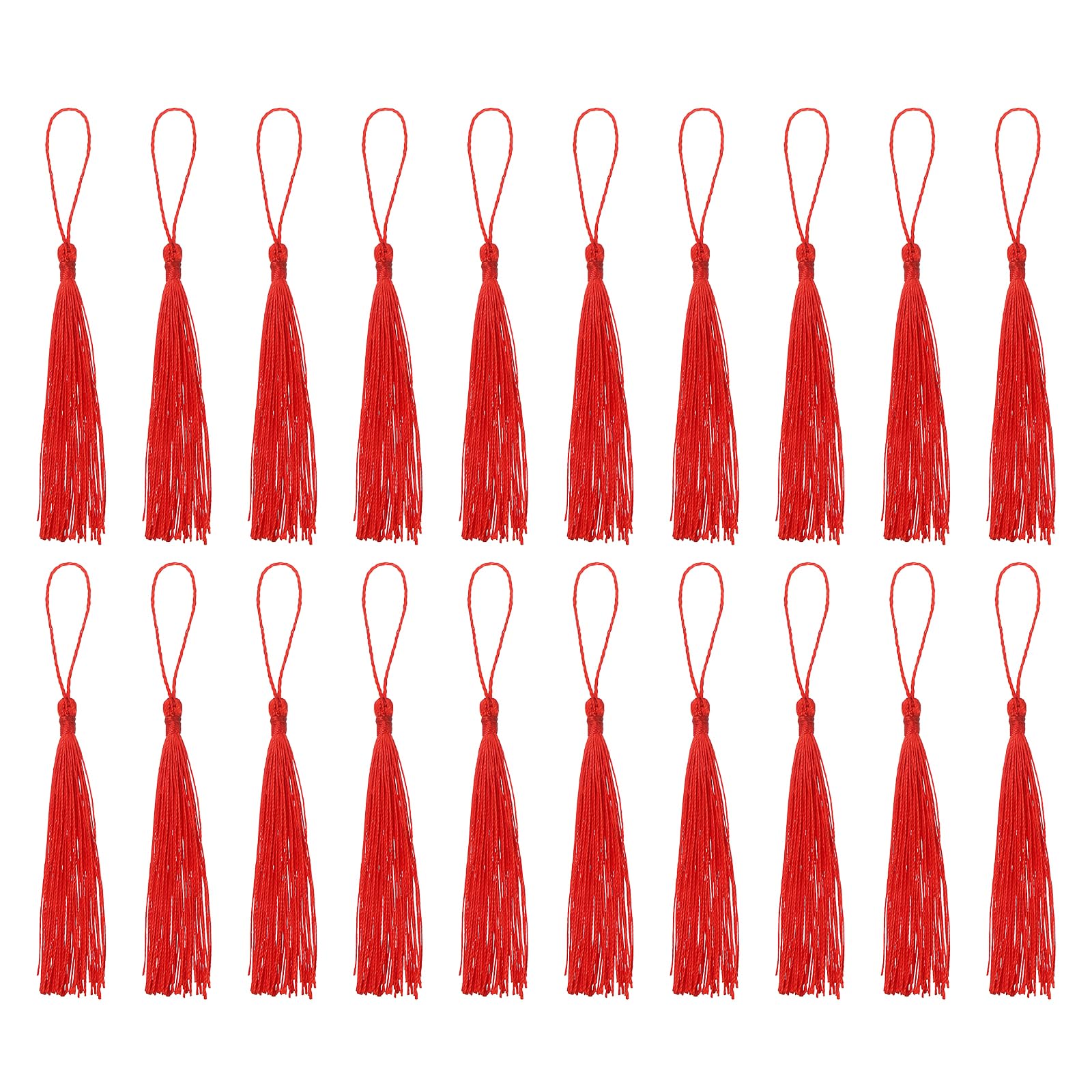 Bookmark Tassels, 20 Pieces 5.1 Inch Soft Silky Mini Tassels with Loops for Keyc