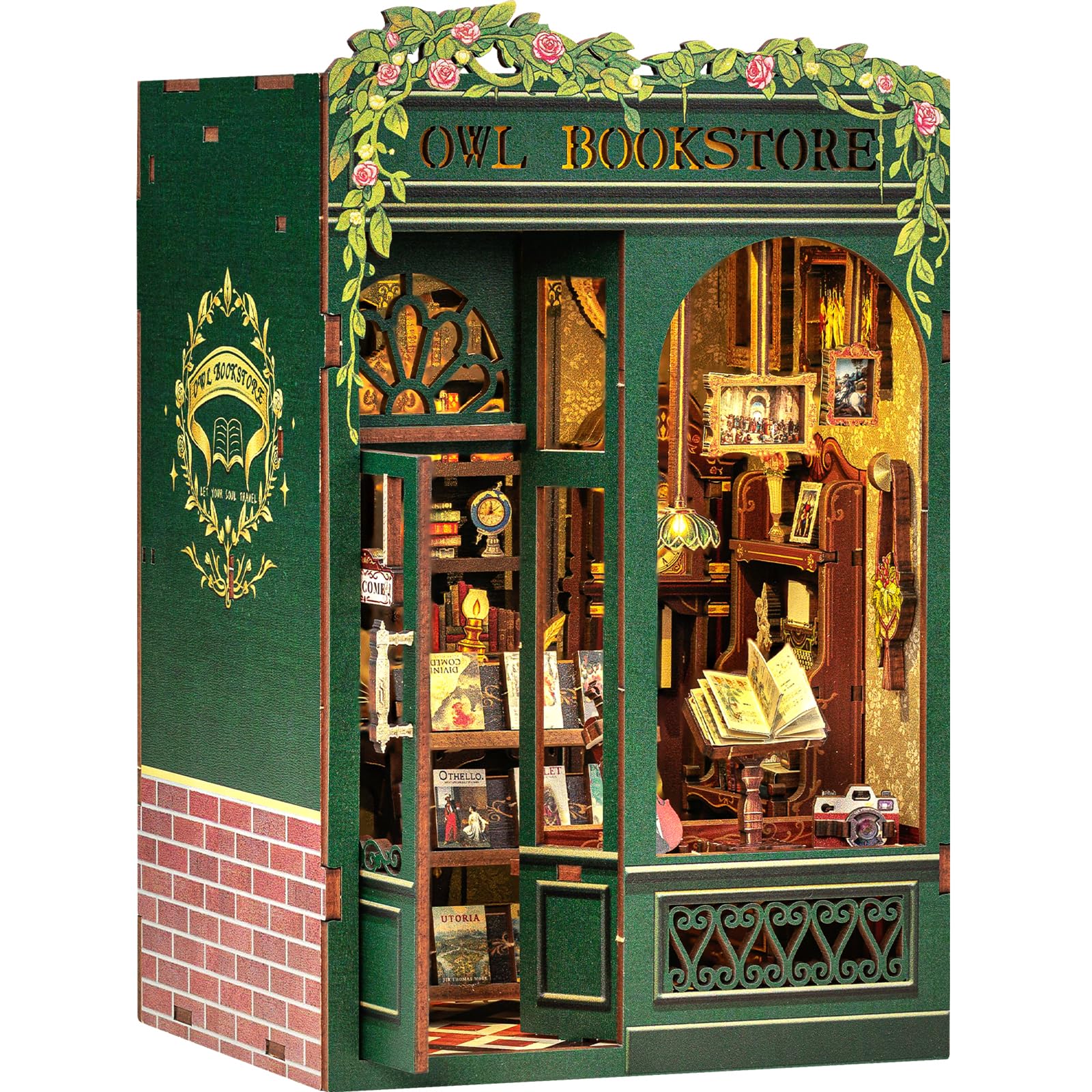 Fsolis Book Nook Kit, DIY Miniature House Kit for Adults Tiny House Mini Bookshe