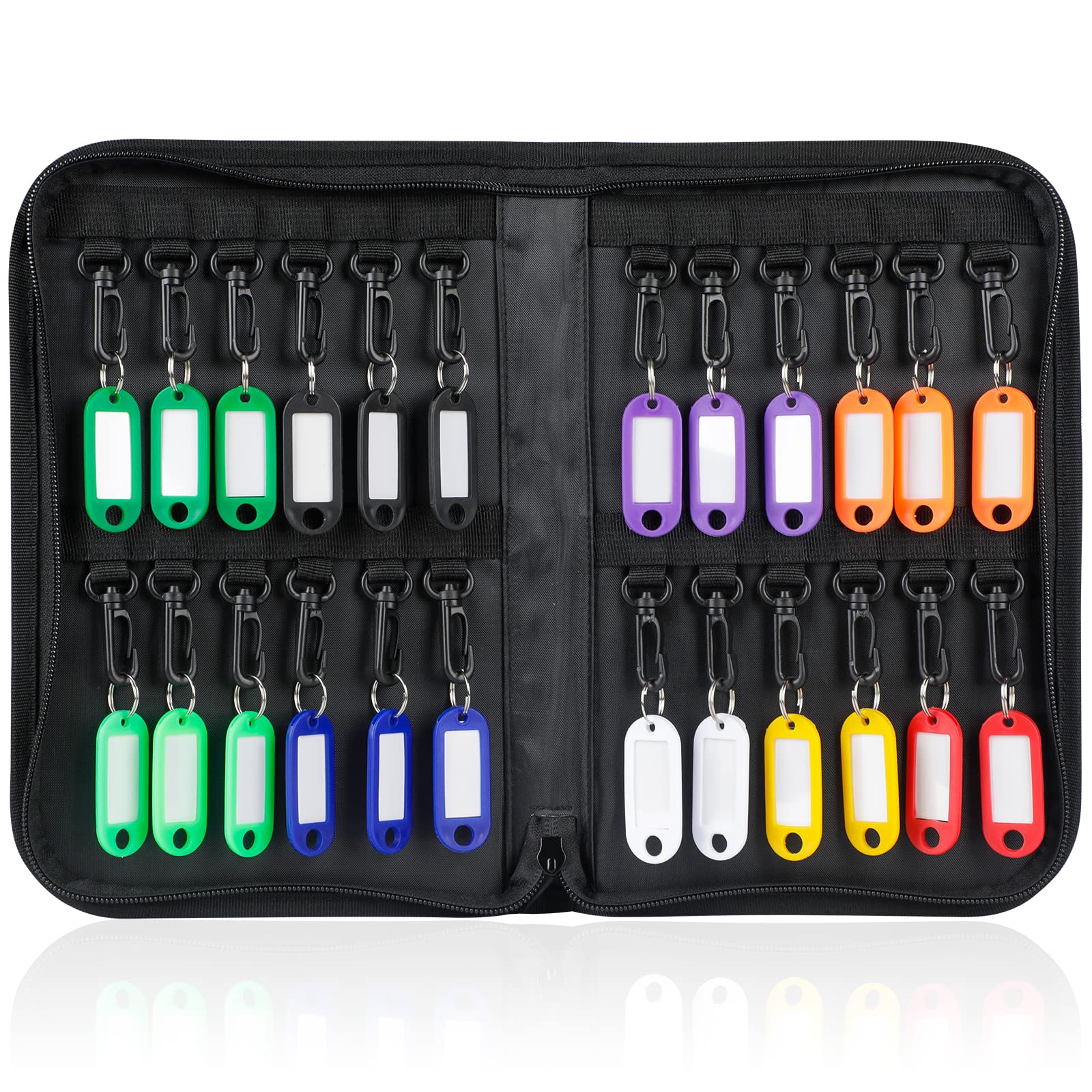 Uniclife 24-Hook Portable Key Organizer, Zippered Key Case for Offices | Waterpr