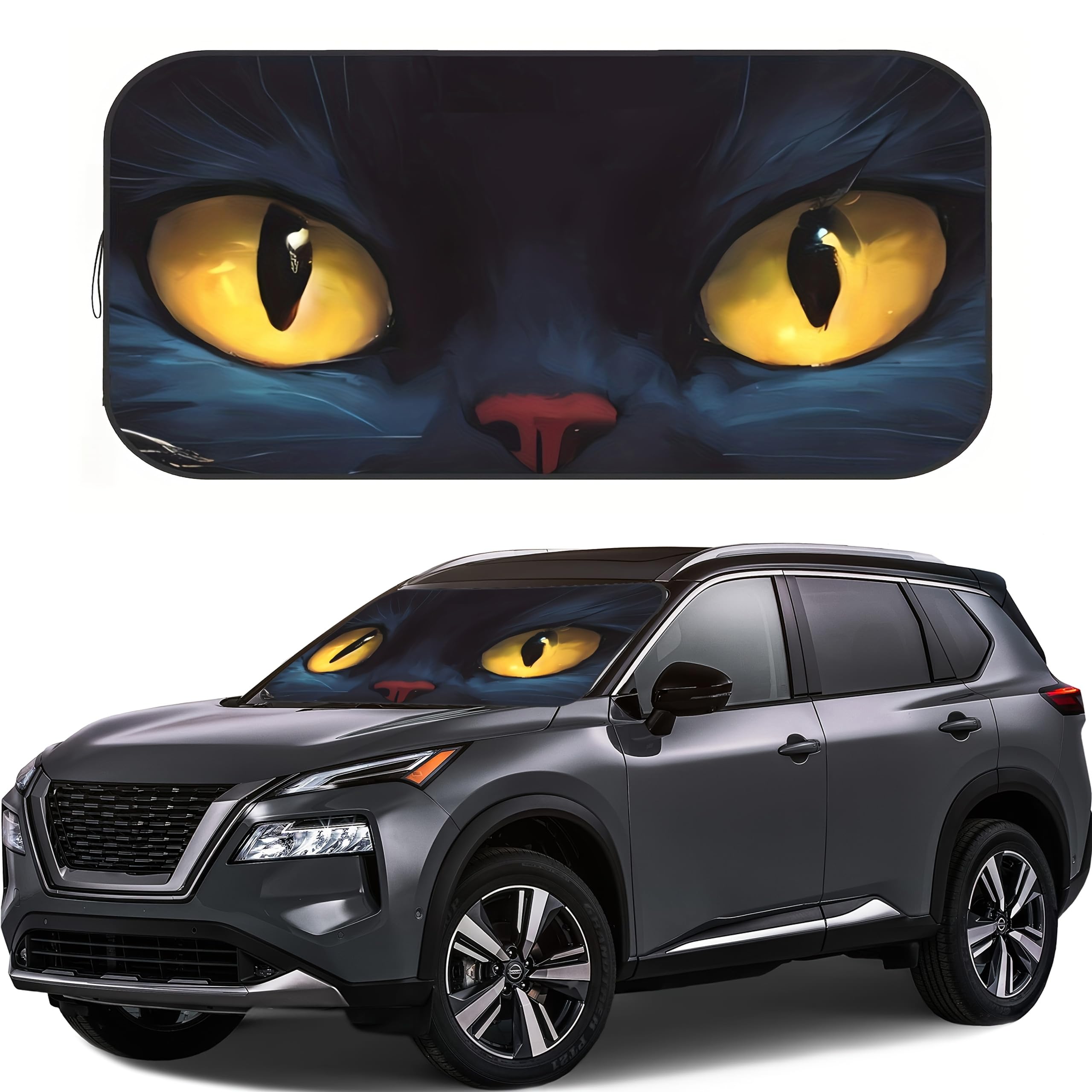 1 Pcs 55" x 30" Polyester Windshield Sun Shade for Car Truck SUV Universal Fit