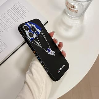 Yonds Queen Cute Case for iPhone 13, Cartoon Design Cool Astronaut Space Rocket Moon Elegant Bumper TPU Soft Shockproof Non-Slip Protective Case (iPhone 13, Flying)