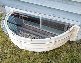 QIPRAONO Basement Window Well Covers Outside, Heavy-Duty Egress Window Well Cover Clear, All-Weather Against Debris, UV Resistant, Tear-Resistant, Waterproof, Windproof (Only Cover)41" X 18"